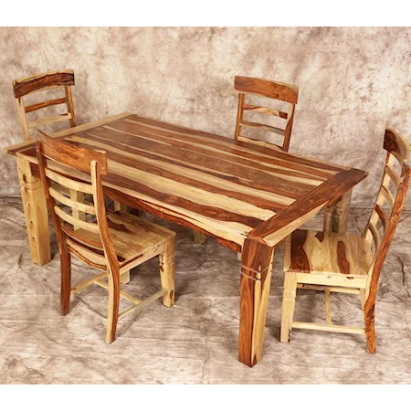 5 Piece Leg Table and Side Chair Set